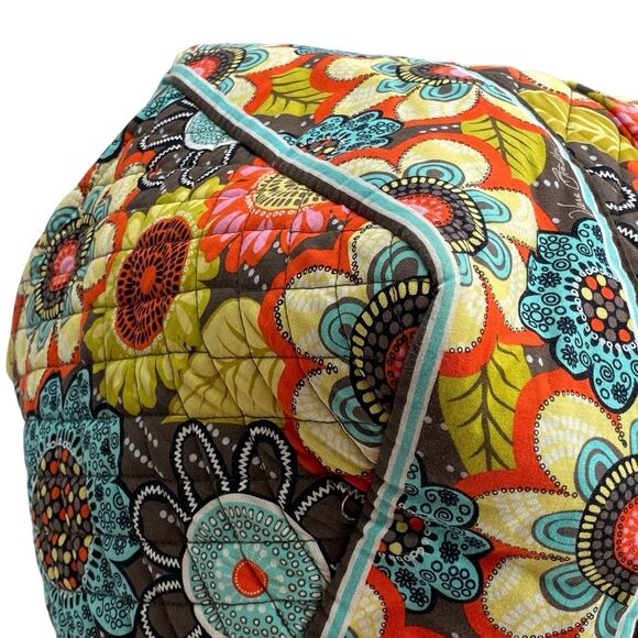 Vera Bradley Large Duffle Bag Weekender Overnight Travel Bag in Flower Shower - Picture 8 of 14